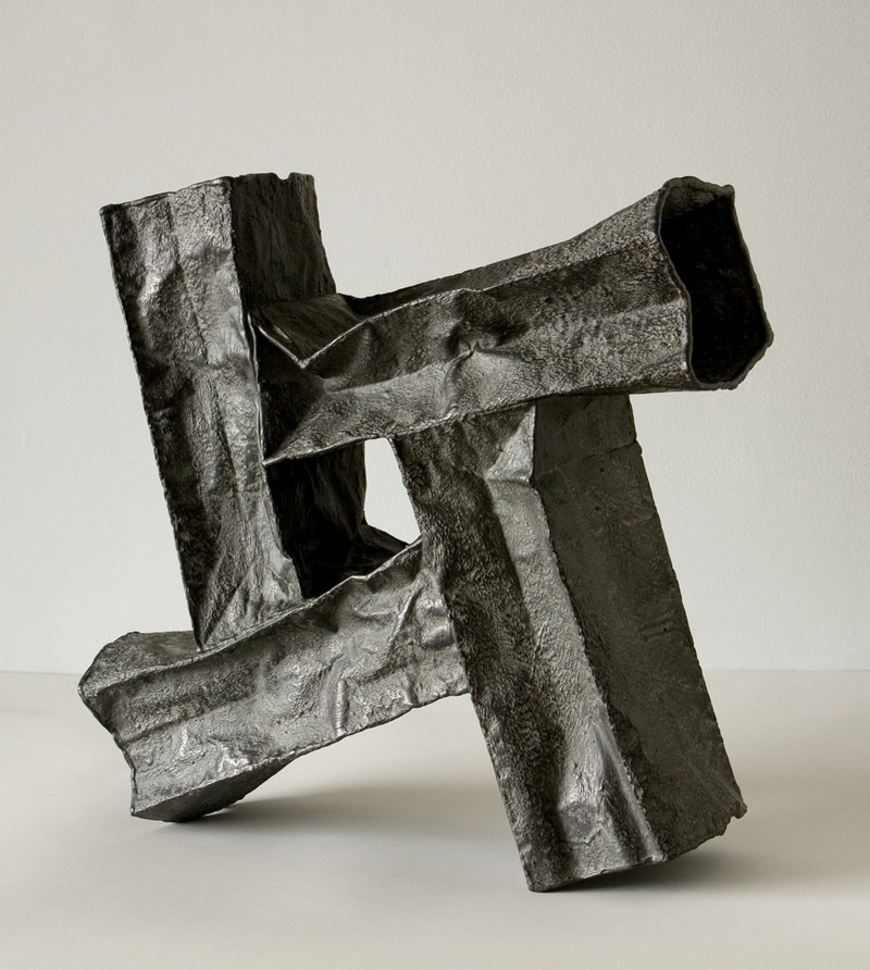 “Dynamic Composition II,” 2012 by James Marshall, graphite, plaster and polyvinyl acetate on paper