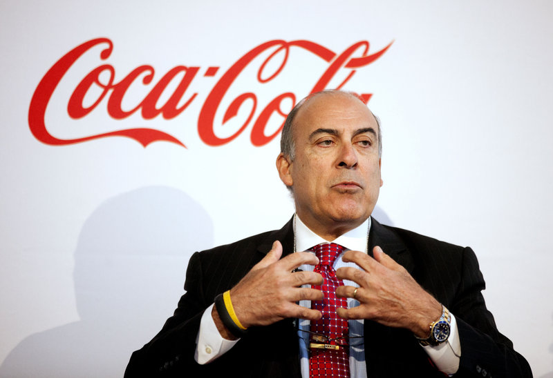 Coca-Cola CEO Muhtar Kent speaks Wednesday in Atlanta as the company marked its 127th birthday.