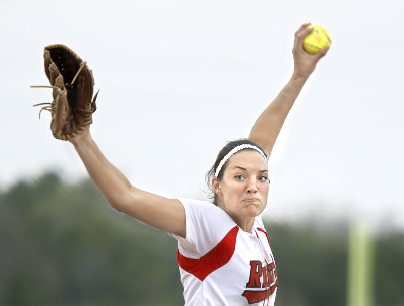 Erin Bogdanovich, one of the better softball pitchers in the state, tossed a two-hit shutout Friday as South Portland downed Marshwood, 3-0.