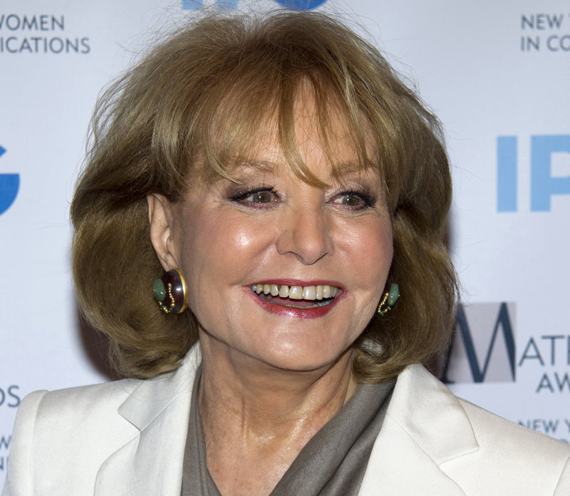 Veteran ABC newswoman Barbara Walters arrives at the Matrix Awards in New York. Walters said Monday on “The View” that she will retire from TV journalism during the summer of 2014.