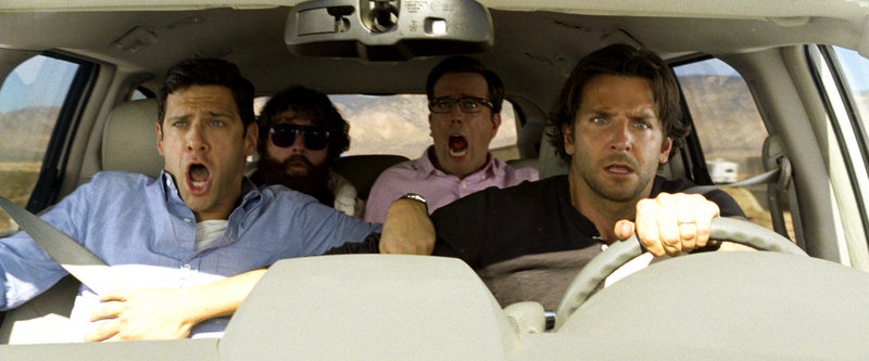 From left, Justin Bartha as Doug, Zach Galifianakis as Alan, Ed Helms as Stu and Bradley Cooper as Phil in “The Hangover Part III.”