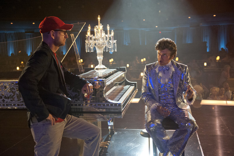 Director Steven Soderbergh and Michael Douglas appear on the set of “Behind the Candelabra,” which debuts May 26 on HBO. The film was more than 13 years in the making.