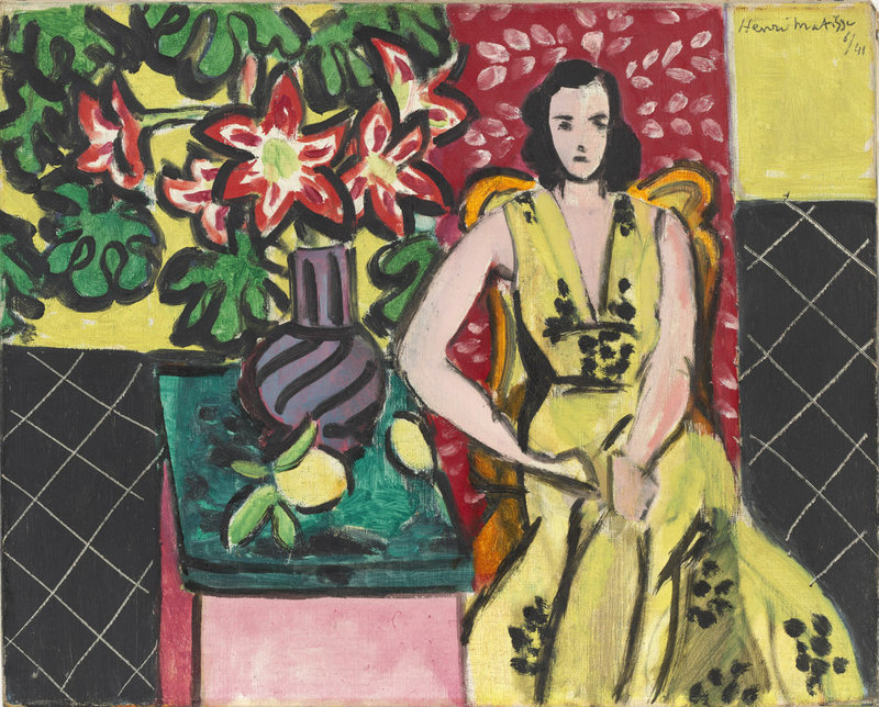 “Seated Woman with a Vase of Narcissus,” 1941 oil on canvas by Henri Matisse, from the exhibition “A Taste of Modernism – The William S. Paley Collection,” continuing through Sept. 8 at the Portland Museum of Art.