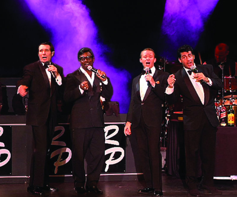 The Rat Pack harmonizes in “The Rat Pack is Back!”, which opens Thursday at the Ogunquit Playhouse.