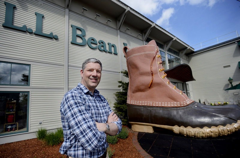 Shawn Gorman, the chairman of L.L. Bean, poses at the flagship store in Freeport in 2013.