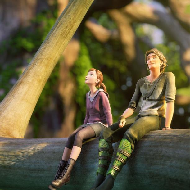 M.K. and Nod, voiced by Amanda Seyfried and Josh Hutcherson, in a scene from “Epic,” opening Friday.