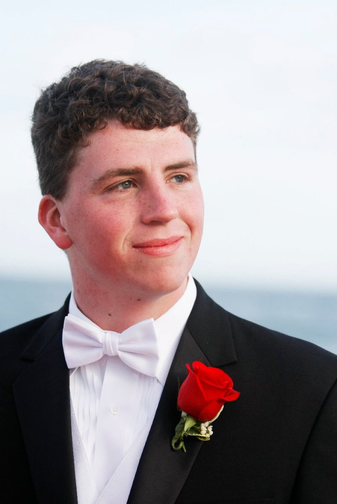 Connor Maguire, a senior at Cape Elizabeth High School, poses for a photo May 18. “I can’t think of another thing I’d want to spend my money on,” he said of the prom experience.