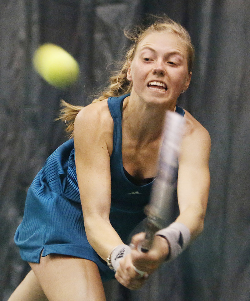 Olivia Leavitt of Falmouth awoke Wednesday morning believing she would win the girls’ tennis state title. Then she did it, defeating the defending champion, Maisie Silverman of Brunswick.