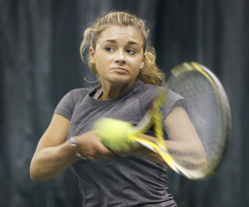 Maisie Silverman of Brunswick defeated Olivia Leavitt of Falmouth in three sets in last year’s tournament, but this time fell 6-1, 6-1 in the girls’ championship match.