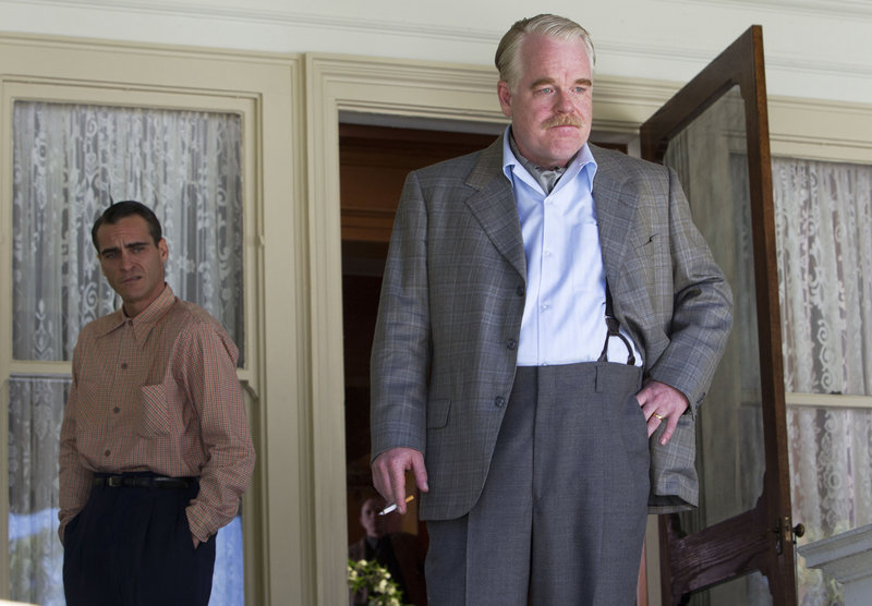 Philip Seymour Hoffman, shown in “The Master” with Joaquin Phoenix, is back at work after detoxing.