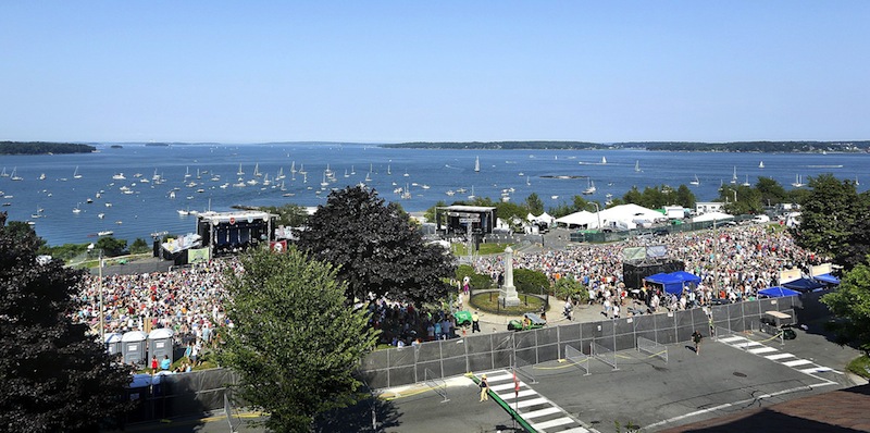 In this August 2012 file photo, thousands gather for the "Gentlemen of the Road Stopover" concert on Portland's Eastern Promenade along the water. The public will learn Tuesday, June 18, 2013 how Portland plans to brand itself for tourism and business development.