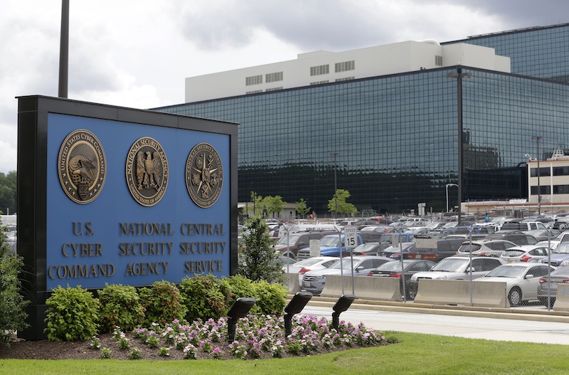 A sign stands outside the National Security Administration (NSA) campus in Fort Meade, Md., Thursday, June 6, 2013. Top U.S. intelligence officials said Saturday that information gleaned from two controversial data-collection programs run by the National Security Agency thwarted potential terrorist plots in the U.S. and more than 20 other countries. (AP Photo/Patrick Semansky)