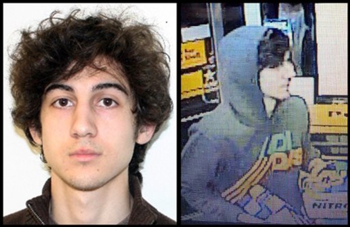 This combination of photos provided by police agencies show Dzhokhar Tsarnaev, who was indicted Thursday in the Boston Marathon bombings.