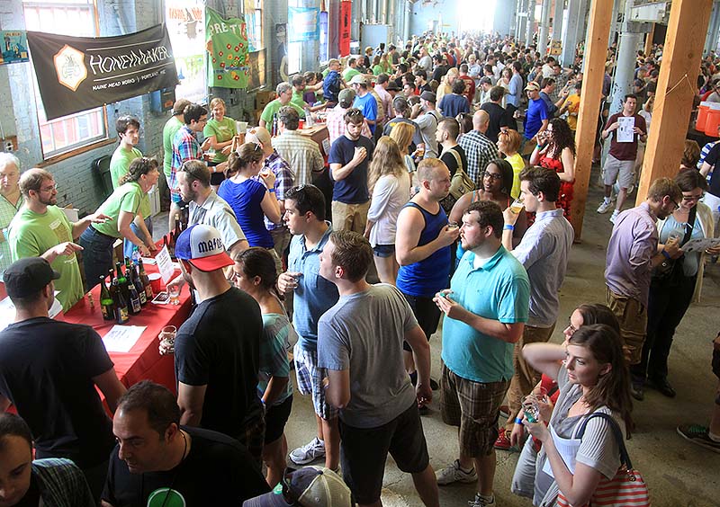 A crowd gathers at The Festival at The Portland Company on Saturday.