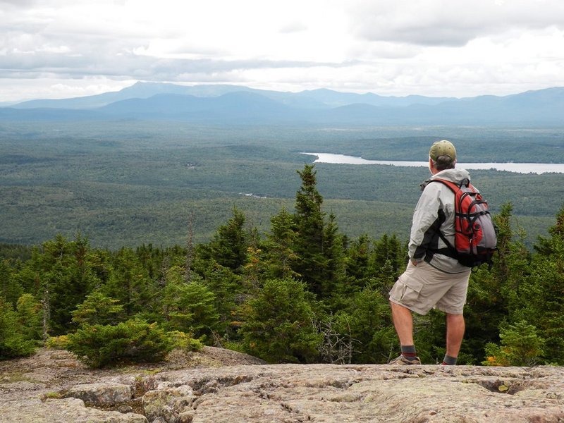 Open rock ledges atop Mount Chase afford outstanding views ranging from Katahdin to Traveler, and include a multitude of other hills north of Baxter State Park.