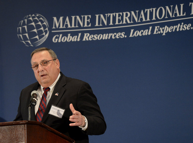 Gov. Paul LePage speaks Friday at a luncheon. Five months into the 126th Legislature, there has been little compromise between LePage's agenda and Democratic priorities when it comes to big or controversial issues. "It's his way or the highway," said Assistant House Majority Leader Jeff McCabe.