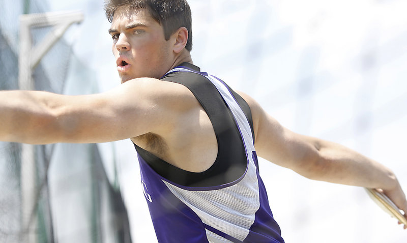 Deering’s Jared Bell, who is heading to Princeton, broke the Class A record in the discus by nearly 3 feet with a throw of 176 feet, 7 inches.
