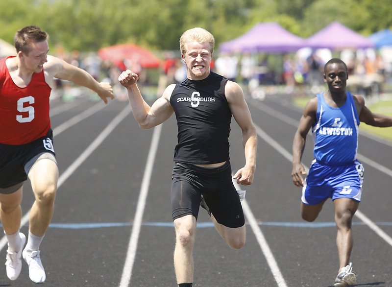 Ryan Jamison was a hero Saturday for Scarborough, a former Class B power, as it won the Class A outdoor track title for the first time. Jamison, winning the 100 in 11.18 seconds, also took the 200 in 22.89 and was part of two point-worthy relay teams.
