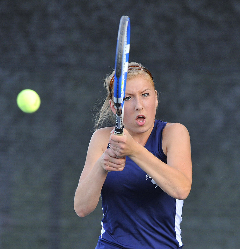 Annette Denekas posted a 6-2, 6-1 win at No. 1 singles as Portland advanced to the Class A state final.