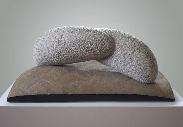 “Form of Memory,” granite and basalt, by Kazumi Hoshino.