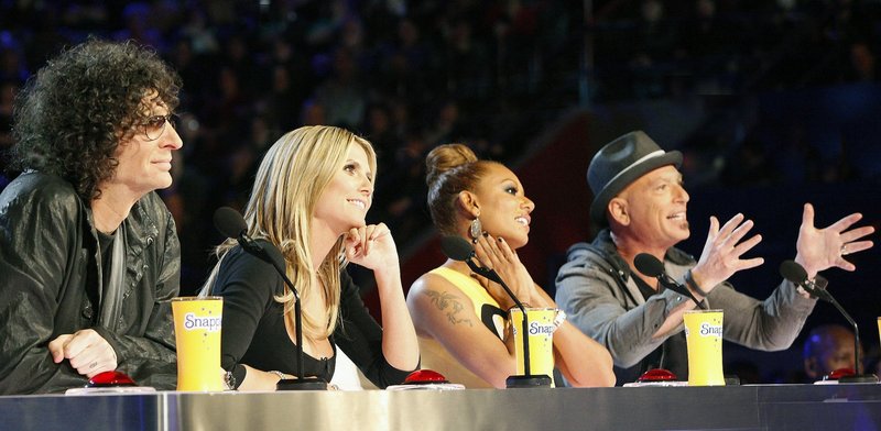 Howard Stern, left, Heidi Klum, Mel B. and Howie Mandel are the judges on NBC’s “America’s Got Talent,” which this month launched its eighth season. Klum and Mel B. are the two new panelists this year.