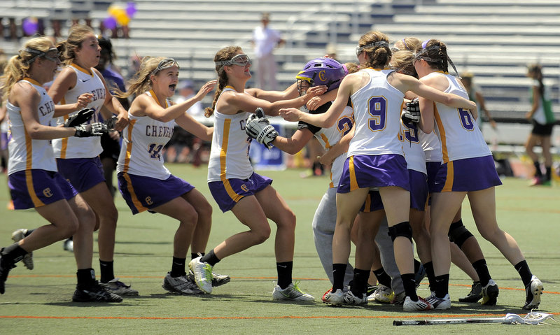 Cheverus had not won a state championship in Class A girls' lacrosse. Well, that changed Saturday with a hard-fought and satisfying 8-7 victory against Massabesic at Fitzpatrick Stadium.