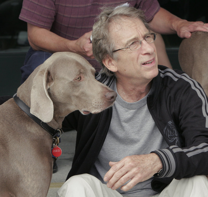 William Wegman, shown in 2007 with one of his wiemaraners, will open the Maine College of Art’s Visiting Artist Summer Lecture Series at 6:30 p.m. Thursday in MECA’s Osher Auditorium in Portland.