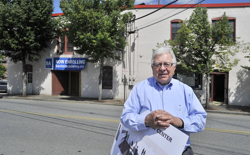Baxter Academy's executive director Carl Stasio stands outside the school's building at 54 York St. in Portland. Photographed on Wednesday, June 19, 2013.