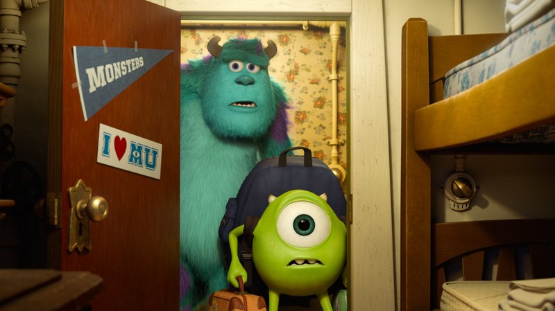Sulley and Mike, above, in a scene from “Monsters University,” a prequel to 2001’s box office and critical hit “Monsters, Inc.”
