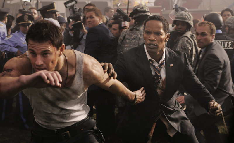Channing Tatum and Jamie Foxx in “White House Down.”