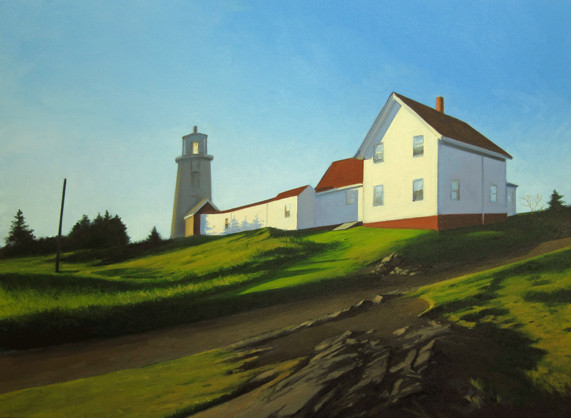 “Up to the Lighthouse” by landscape painter Kevin Beers, from “Monhegan Island,” the exhibition of his work continuing through July 27 at Gleason Fine Art in Boothbay Harbor. A reception for Beers and fellow exhibitor Tim Christensen, a ceramic artist, will be held at 5 p.m. Friday.