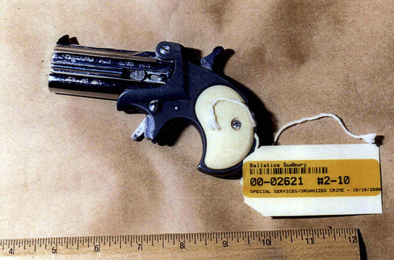 This photo of a gun was presented as evidence during the trial of James “Whitey” Bulger in U.S. District Court in Boston.