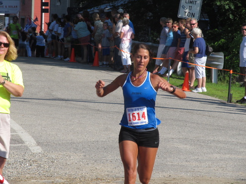 Mary Pardi, 43, of Falmouth was the fastest woman at Thursday's four-mile race in Bridgton.