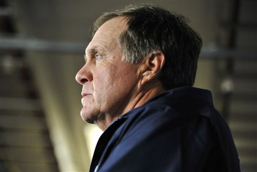 New England Patriots head coach Bill Belichick speaks to reporters in Foxborough, Mass., on Wednesday. Starting with his opening statement, which lasted about seven minutes, it was obvious Belichick had been affected by the events of the last month.