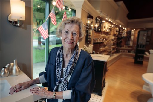 June Springer, who works as a receptionist at Caffi Contracting Services in Alexandria, Va., just turned 90.