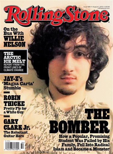 In this magazine cover image released by Wenner Media, Boston Marathon bombing suspect Dzhokhar Tsarnaev appears on the cover of the Aug. 1, 2013 issue of Rolling Stone.