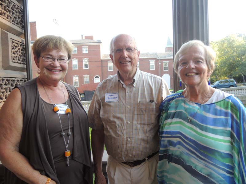 PORTopera advisory board members Carol Fritz and Russ Burleigh with longtime volunteer Daryl Geer.