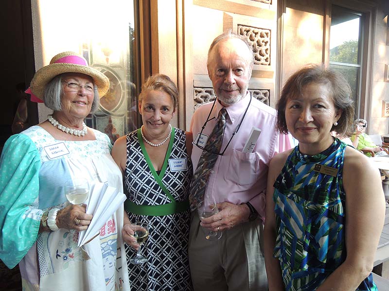 Opera fans Sarah Newick of York and Vickie Labbe of Portland; Jack Riddle, co-founder of PORTopera; and Helaine Ayers, a trustee of Victoria Mansion.