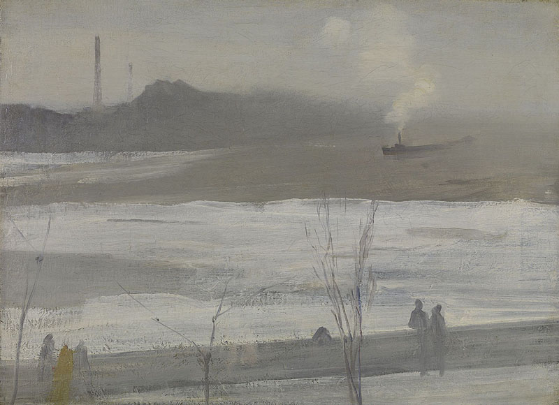 James McNeill Whistler, “Chelsea in Ice” (1864), oil on canvas