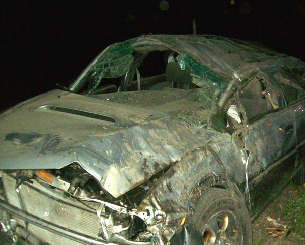 Vehicle that was involved in a fatal Jackman accident Wednesday.