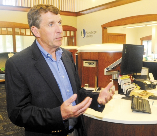 John Witherspoon, president of Skowhegan Savings, says the company will gather feedback about dialogue banking in its Augusta branch before trying it in other locations.