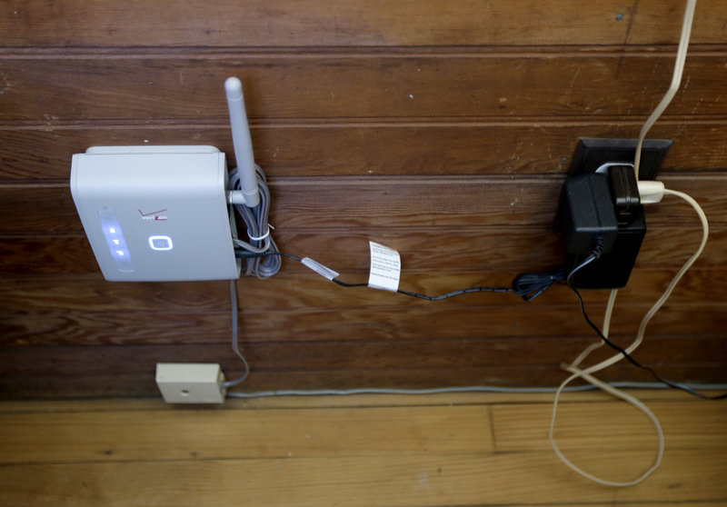 This wireless device connected to Robert Post’s home wiring provides phone service, but the system does not work for checking pacemakers.