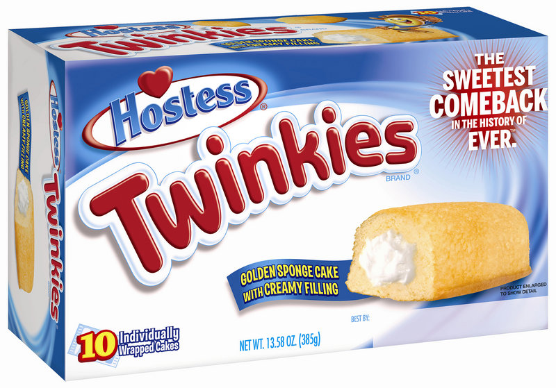 This undated image provided by Hostess Brands LLC shows a box of Twinkies. Twinkies will be back on shelves by July 15, 2013, after its predecessor company went bankrupt after an acrimonious fight with unions last year. The brands have since been purchased by Metropoulos & Co. and Apollo Global Management. (AP Photo/Hostess Brands)