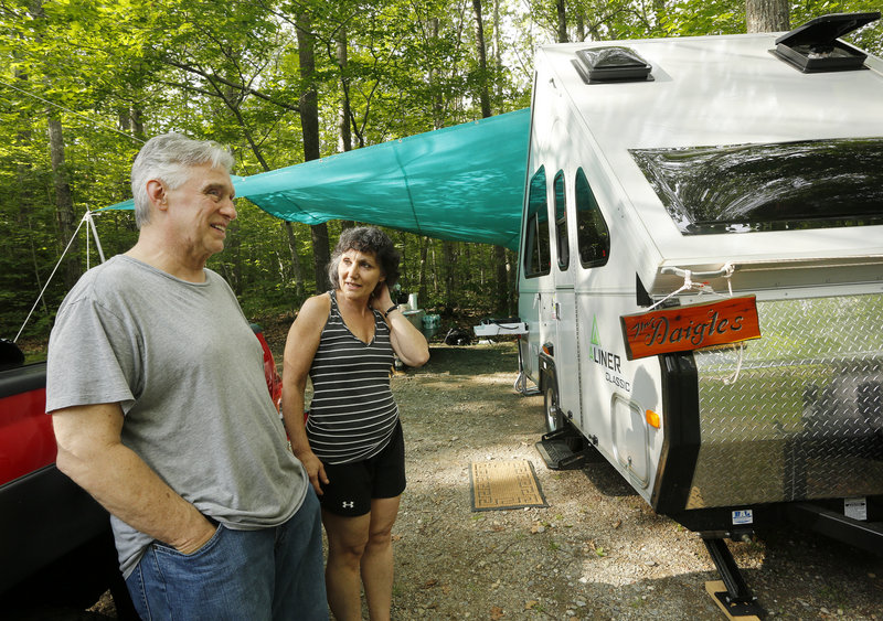 Jeff and Donna Daigle of Massachusetts have been camping at Camden Hills for years, enjoying both the rural splendor and the Rockland Blues Festival within an easy drive.