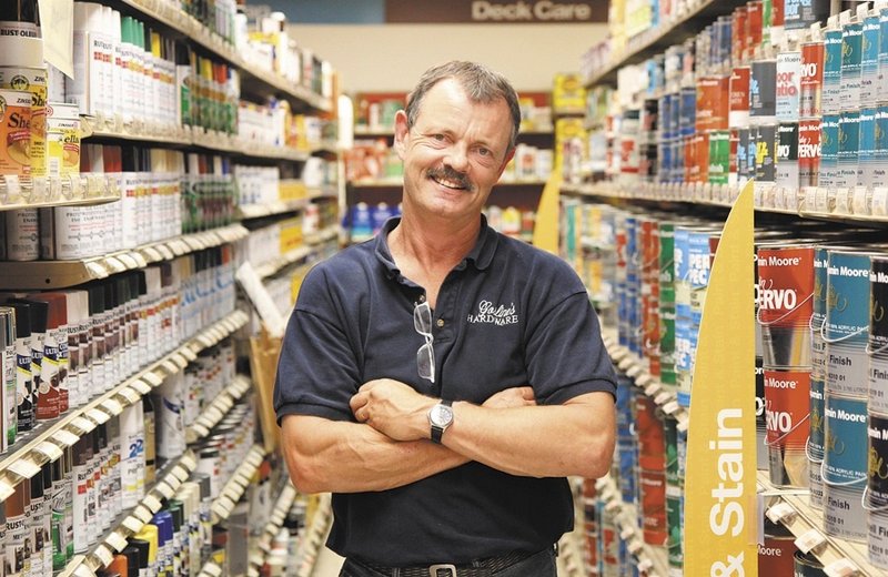 Gosline’s Hardware store, owned by Tom Bolster, has been in business in Farmingdale for 27 years, with plans to be open for many more years despite other stores in Maine closing.