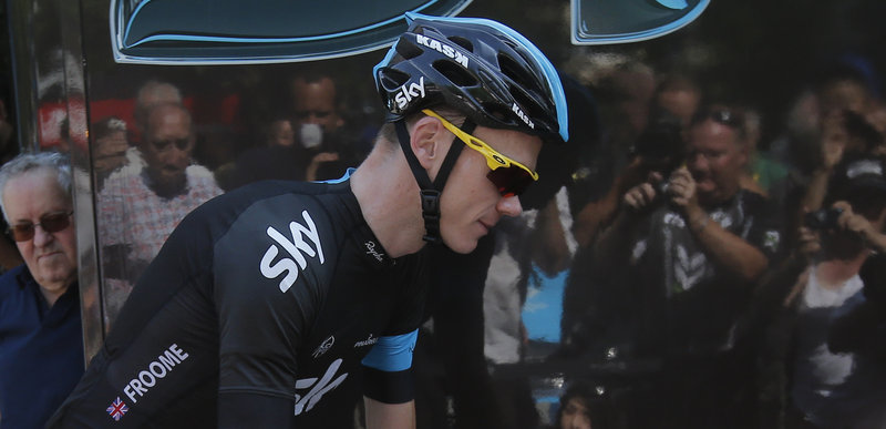 Chris Froome of Britain, the overall leader of the Tour de France, heads out for a training run on Monday’s rest day. A series of extraordinarily difficult hills await Tour riders this week.