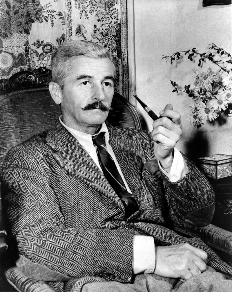 American novelist William Faulkner is photographed at his home near Oxford, Miss., in 1950.