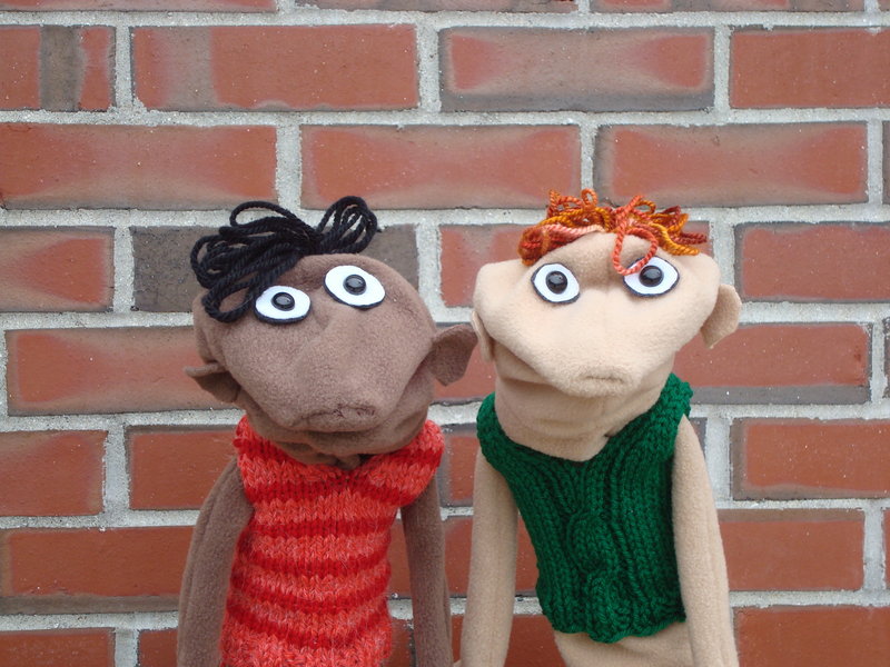 Willis and Ian, two of Tara McDonough’s puppets.