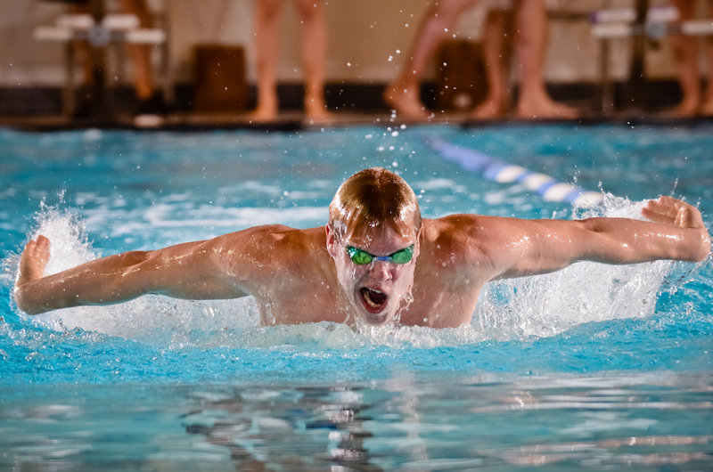 Adam Gaulin holds most of the breast stroke records for a St. Joseph’s College swimming program that is less than 10 years old. Now his concentration will be on the military.