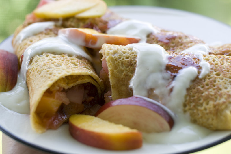 Stone-ground cornmeal and whole-wheat flour give these crepes heartier taste and texture, along with better nutrition.